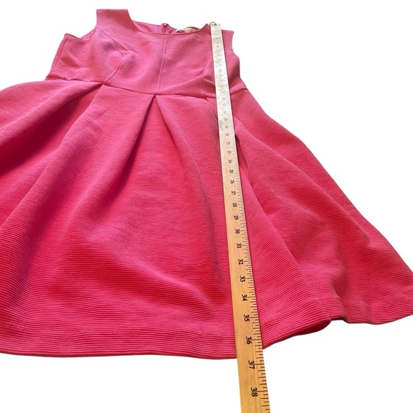 Boden Fit & Flare Pink Dress-Ribbed Fabric- ZipClosure-Pleated Skirt-UK14/US 10 - Picture 5 of 10
